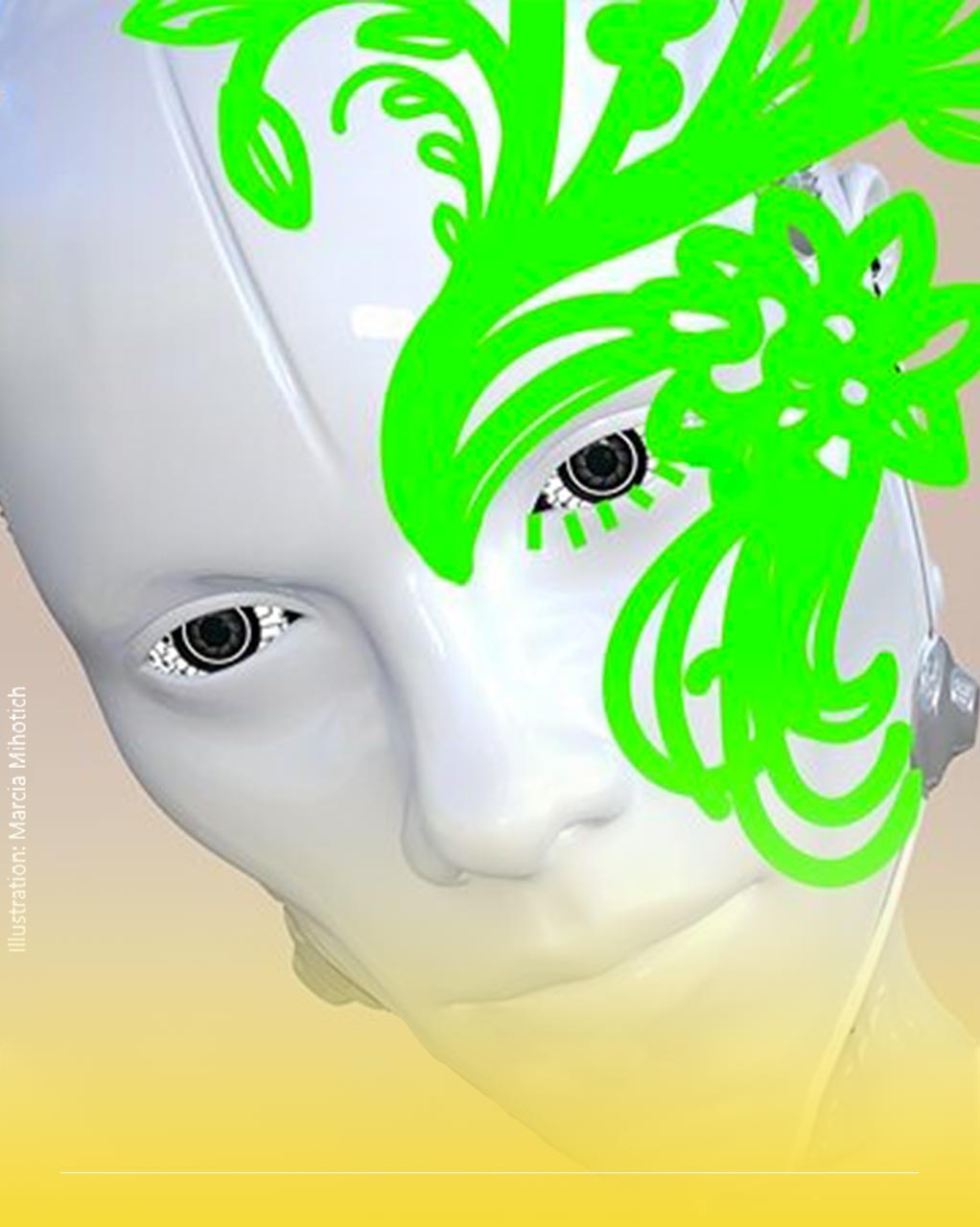 Immagine di un volto robotico